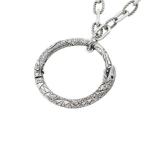 gucci men's ouroboros pendant necklace|gucci link gold necklace.